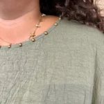 Tunique femme fluide à clous dorés « Jolies Formes » - kaki - taille-unique-grande-taille