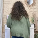 Tunique femme fluide à clous dorés « Jolies Formes » - kaki - taille-unique-grande-taille