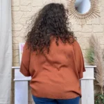 Tunique femme fluide à clous dorés « Jolies Formes » - rouille - taille-unique-grande-taille