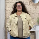 Veste en suédine Maëlle (T42 -T50) - beige - 50