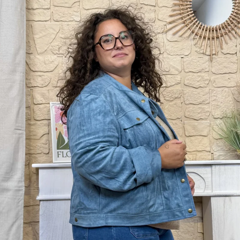 Veste en suédine Maëlle (T42 -T50) - bleu-jeans - 50