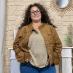 Veste en suédine Maëlle (T42 -T50) - marron - 50