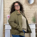 Veste femme en suédine MAËLLE T40-T48 - kaki - 48