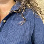 Robe courte femme trapèze en velours côtelé T40-T48 - marine - 50