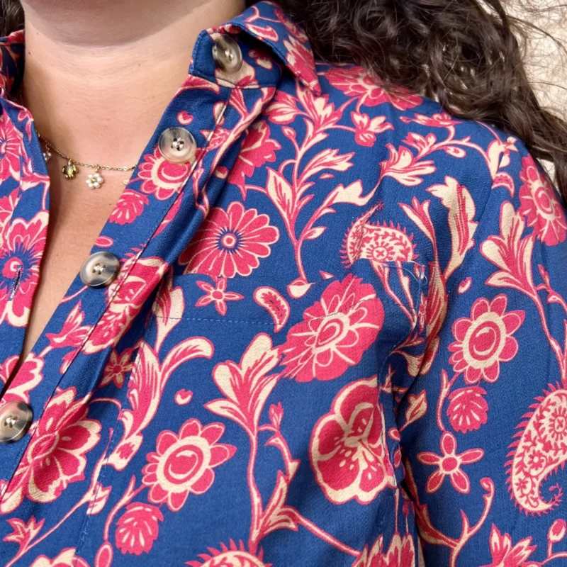 Robe fleurie marine Maëlle (T40-T48) - marine-multicolore - 48