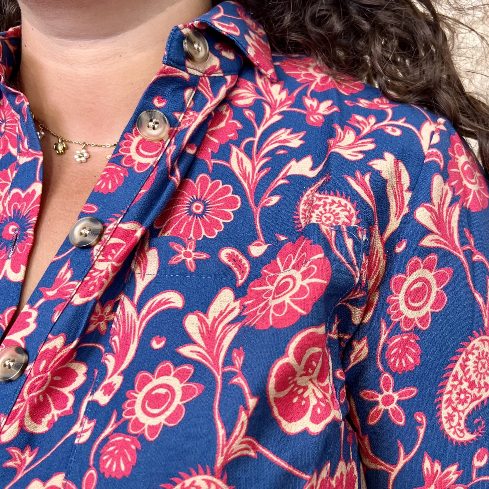 Robe fleurie marine Maëlle (T40-T48) - marine-multicolore - 48
