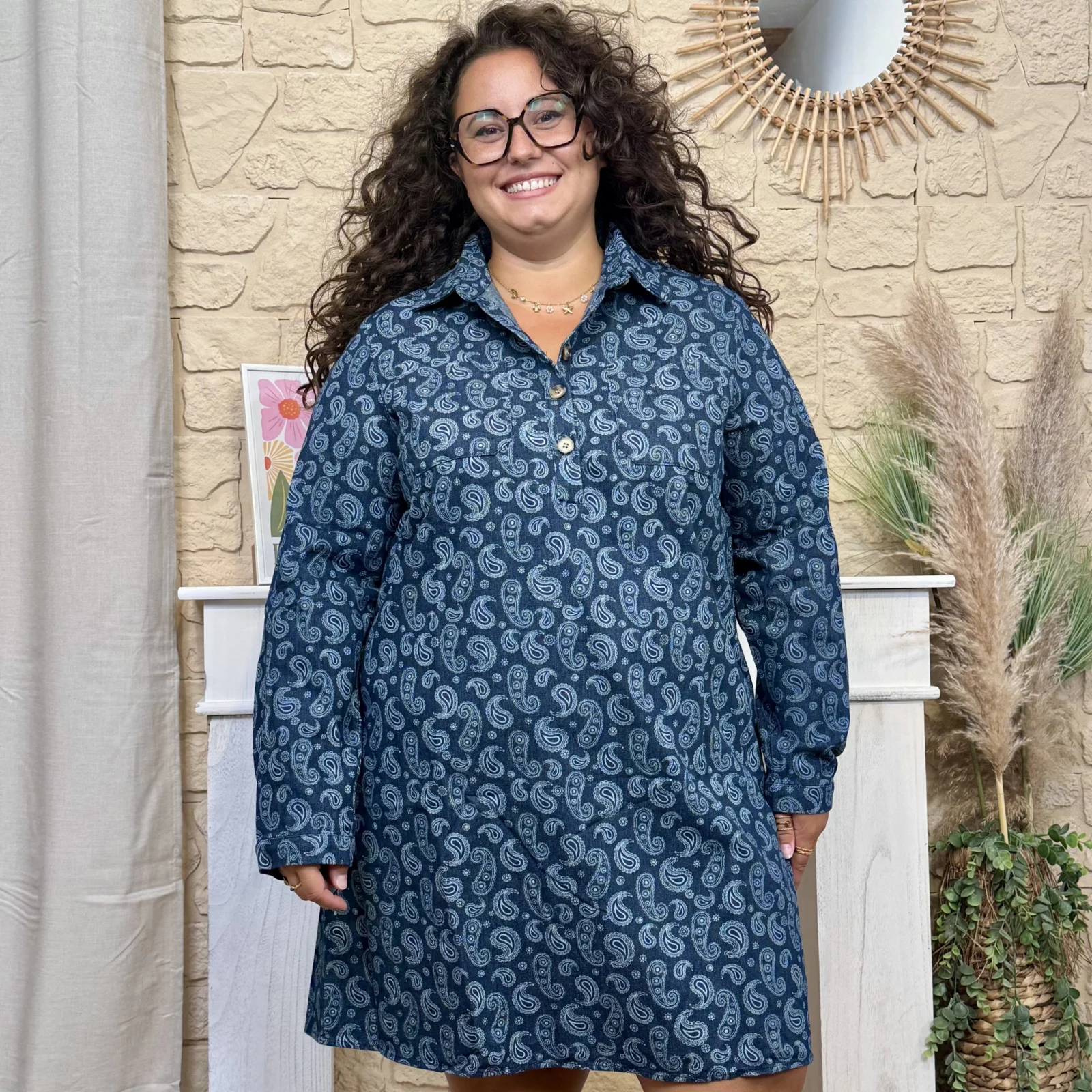 Robe en jean imprimée (T40-T48)