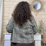 Veste côtelée léopard (T42-T46) - taupe - 46