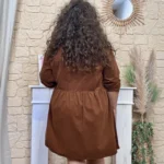 Robe-chemise en velours côtelé (T42-T46) - camel - 46