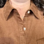 Robe-chemise en velours côtelé (T42-T46) - camel - 46