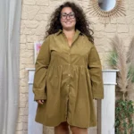 Robe-chemise en velours côtelé (T42-T46) - taupe - 46