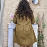 Robe-chemise en velours côtelé (T42-T46) - taupe - 46
