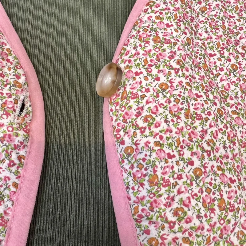 Gilet matelassé fleuri rose (T42-T46) - rose - 46