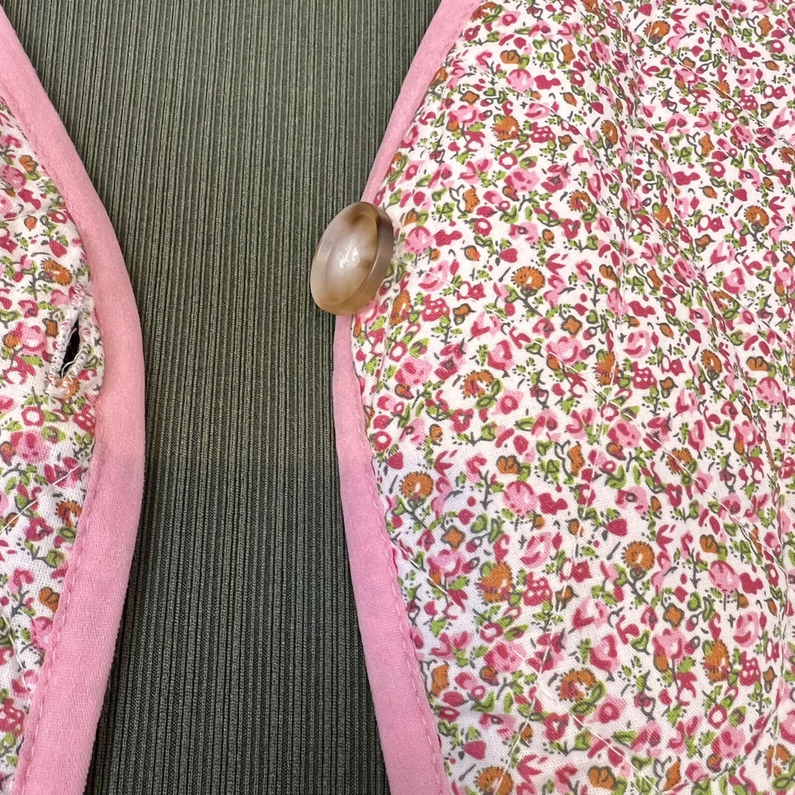 Gilet matelassé fleuri rose (T42-T46) - rose - 46