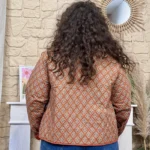 Veste femme matelassée imprimé losanges « Jolies Formes » T42-T46 - rouille - 46