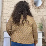 Veste femme matelassée imprimé losanges « Jolies Formes » T42-T46 - moutarde - 46