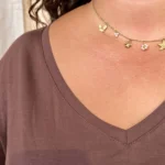 T-shirt col V fluide (T42-T46) - marron - 46