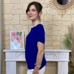 Pull femme col bateau maille fine « Tendance » - bleu-royal - taille-unique