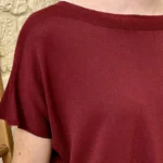 Pull femme col bateau maille fine « Tendance » - bordeaux - taille-unique