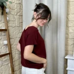 Pull femme col bateau maille fine « Tendance » - bordeaux - taille-unique