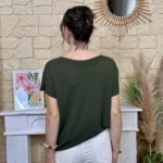 Pull femme col bateau maille fine « Tendance » - kaki - taille-unique