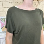 Pull femme col bateau maille fine « Tendance » - kaki - taille-unique