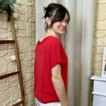 Pull femme col bateau maille fine « Tendance » - rouge - taille-unique