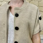 Pull-veste femme boutonné manches larges « Tendance » - beige - taille-unique