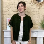 Pull-veste femme boutonné manches larges « Tendance » - kaki - taille-unique