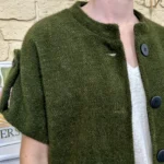 Pull-veste femme boutonné manches larges « Tendance » - kaki - taille-unique