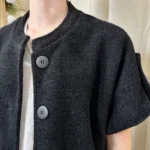 Pull-veste femme boutonné manches larges « Tendance » - noir - taille-unique