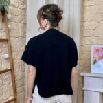 Pull-veste femme boutonné manches larges « Tendance » - noir - taille-unique