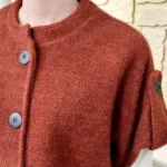 Pull-veste femme boutonné manches larges « Tendance » - rouille - taille-unique