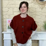 Pull-veste femme boutonné manches larges « Tendance » - rouille - taille-unique