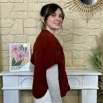 Pull-veste femme boutonné manches larges « Tendance » - rouille - taille-unique