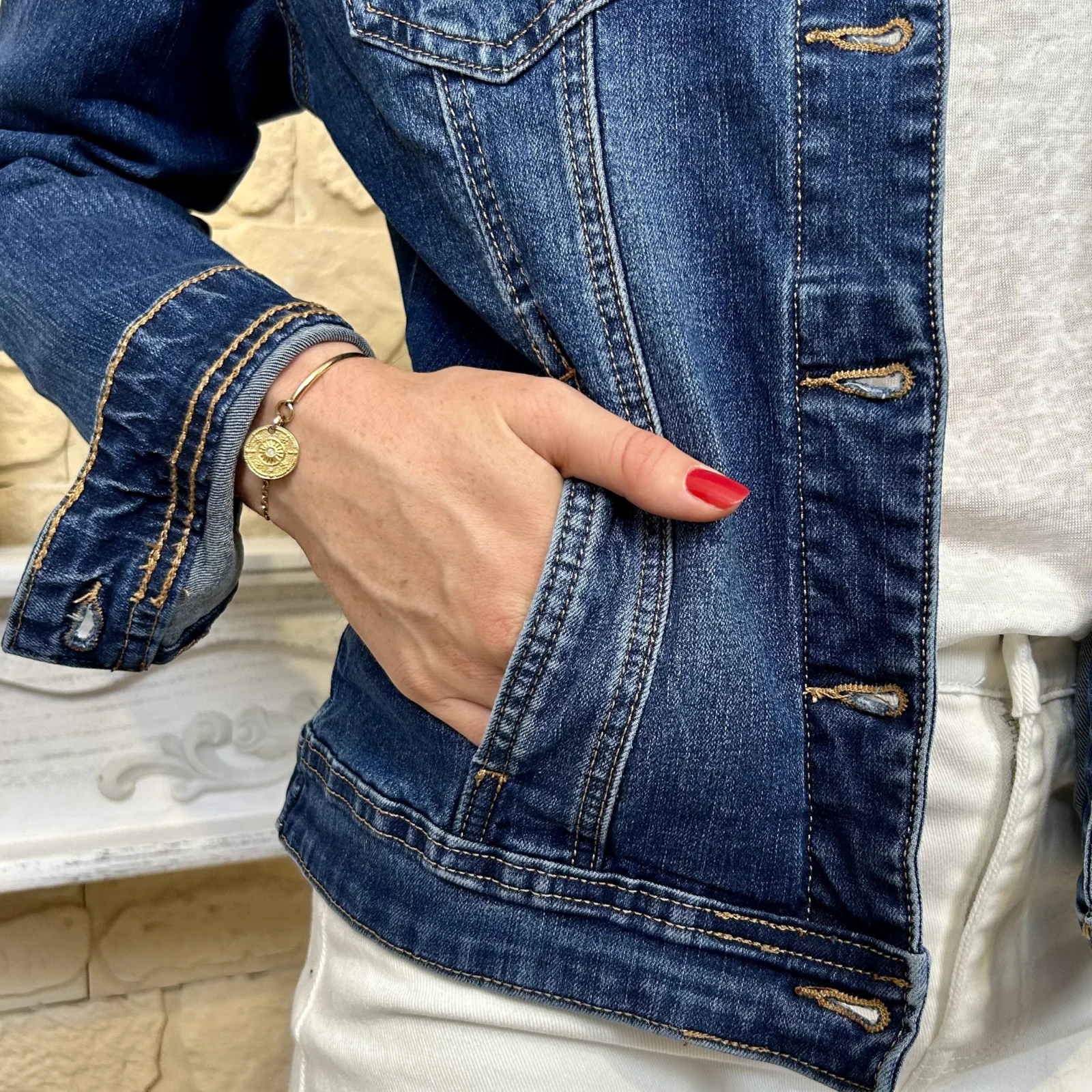 Veste en jean VOGGO femme - denim-fonce - 44