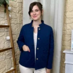 Veste matelassée 100% coton - marine - 38