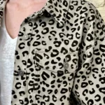 Veste imprimé léopard velours - beige - taille-unique