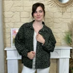 Veste imprimé léopard velours