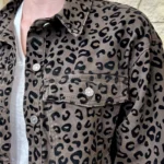 Veste imprimé léopard velours - marron - taille-unique