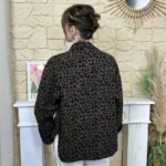 Veste imprimé léopard velours - marron - taille-unique