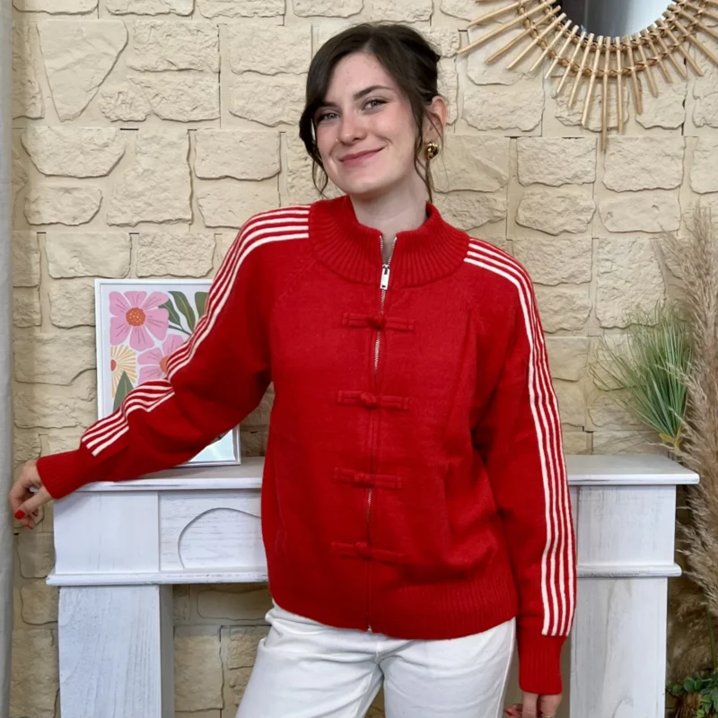 Gilet zippé femme - rouge - taille-unique