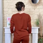 Pull oversize Smile femme « Tendance » - rouille - taille-unique