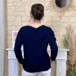 Pull oversize Smile femme « Tendance » - marine - taille-unique