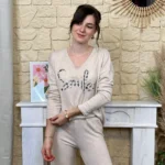 Pull oversize Smile femme « Tendance » - beige - taille-unique