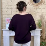 Pull oversize Smile femme « Tendance » - marron - taille-unique
