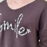Pull oversize Smile femme « Tendance » - marron - taille-unique