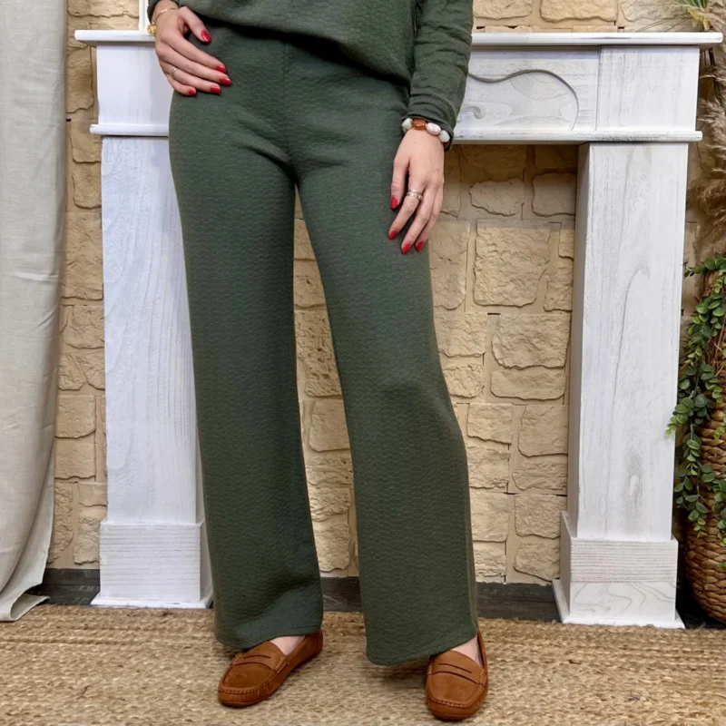 Pantalon large fluide femme « Tendance » - kaki - taille-unique