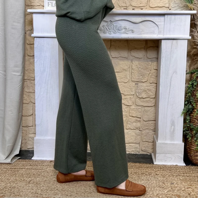 Pantalon large fluide femme « Tendance » - kaki - taille-unique