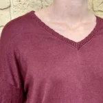 Pull léger femme col V maille fine « Tendance » - bordeaux - taille-unique